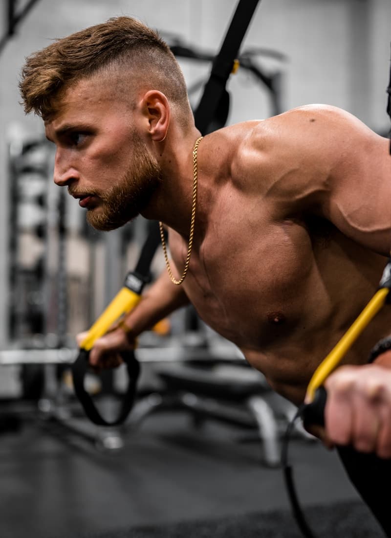 TRX suspension training — intensity close-up